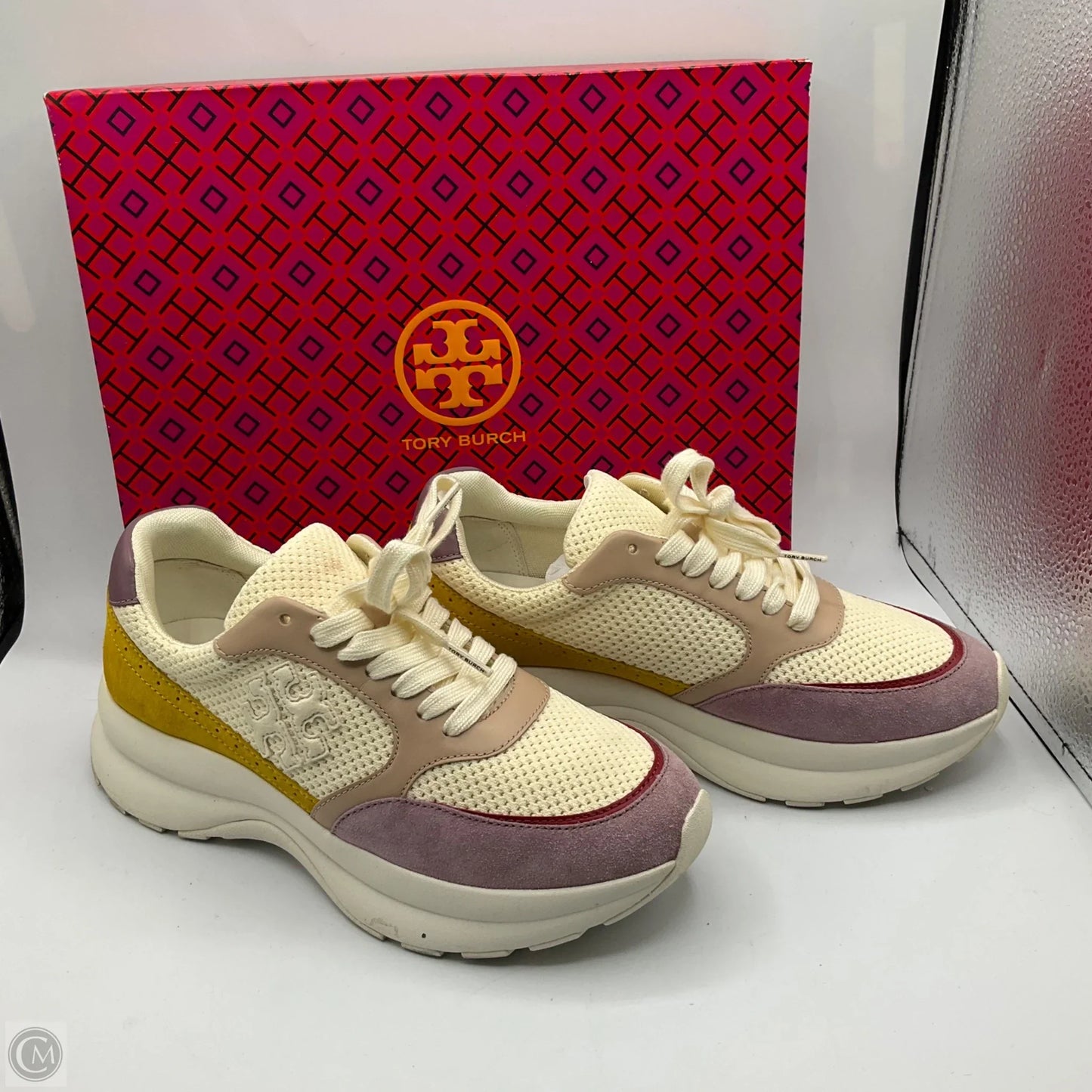 Shoes Designer By Tory Burch In Cream & Pink, Size: 8.5