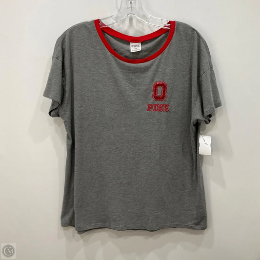 Top Short Sleeve By Pink In Grey & Red, Size: M