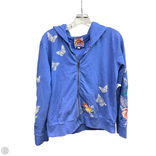 Sweatshirt Designer By Johnny Was In Blue, Size: S