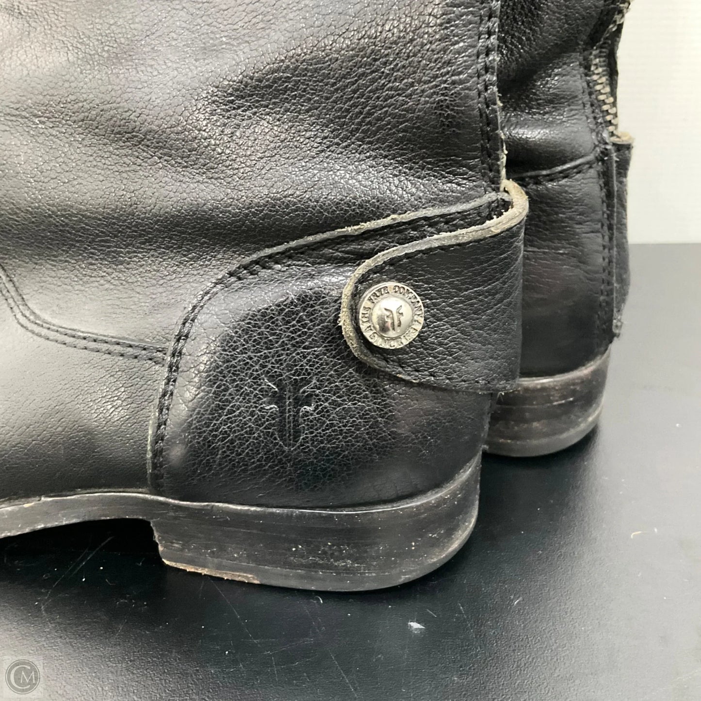 Boots Knee Heels By Frye In Black, Size: 6