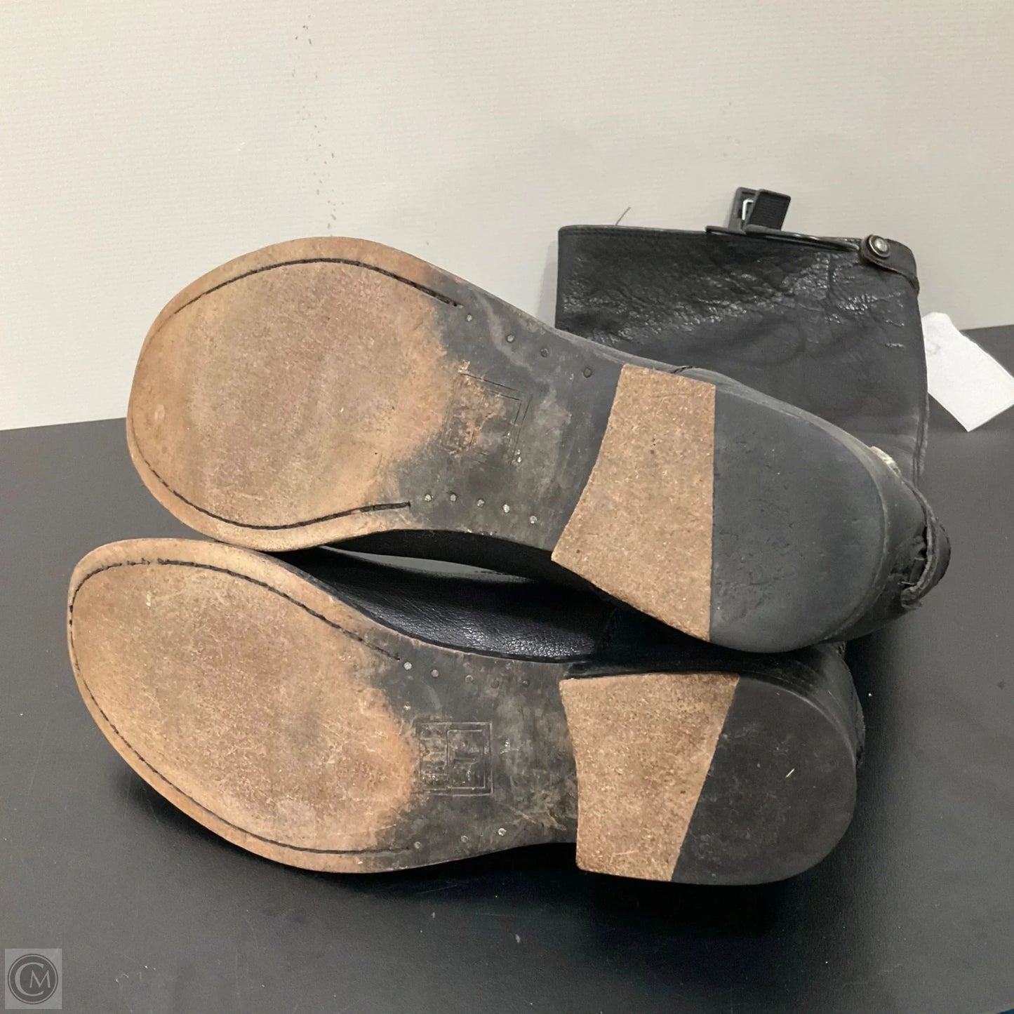 Boots Knee Heels By Frye In Black, Size: 6