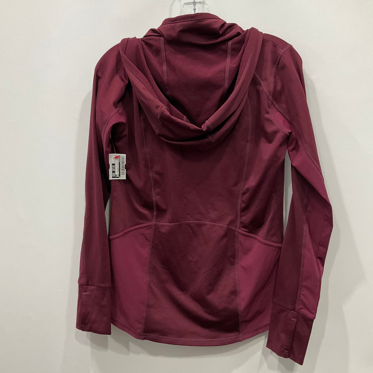 Athletic Top Long Sleeve Hoodie By Athleta In Maroon, Size: S