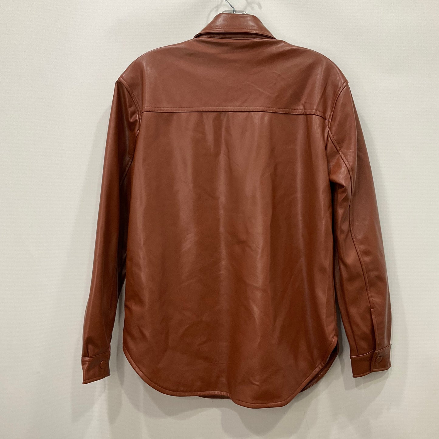 Jacket Leather By Clothes Mentor In Brown, Size: S