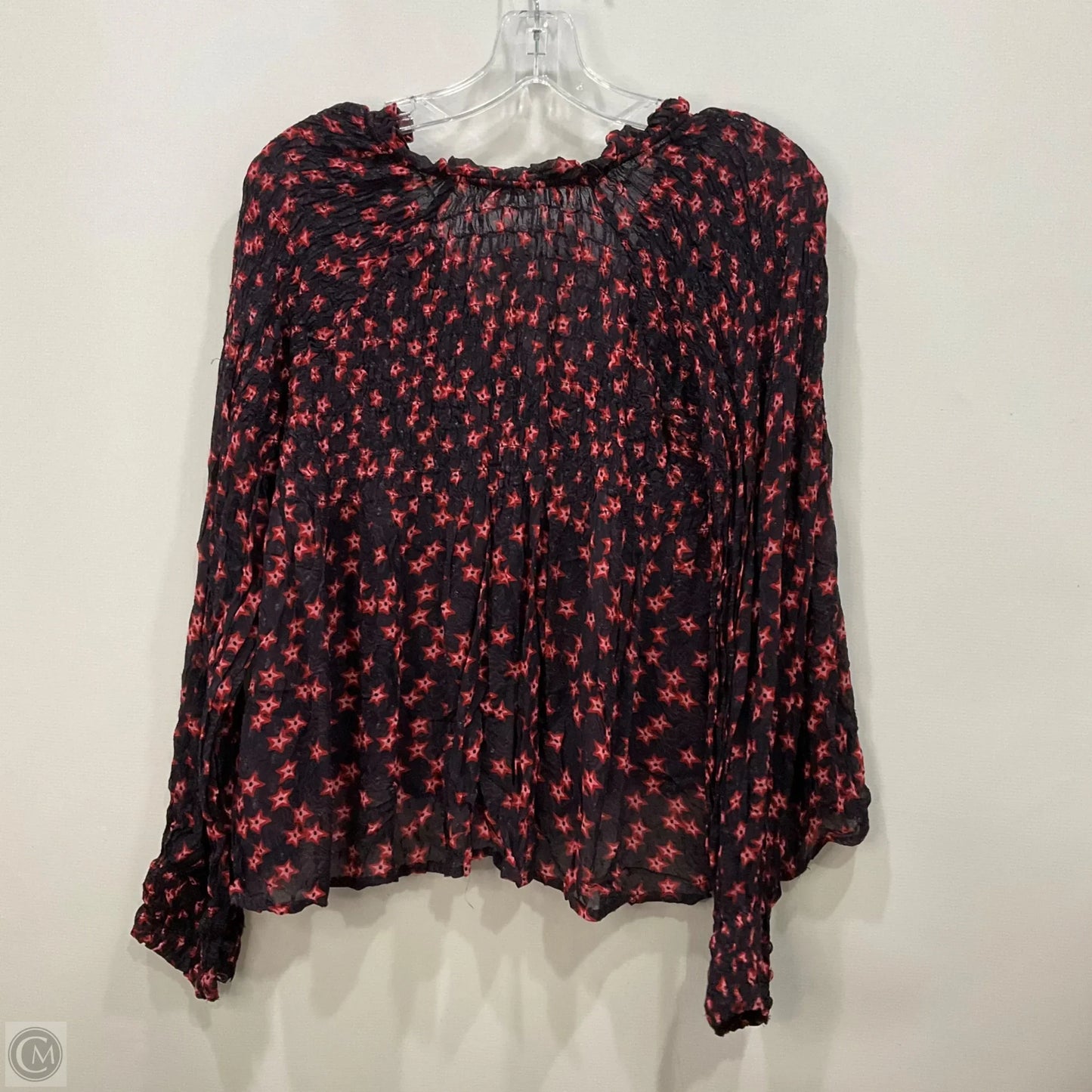 Top Long Sleeve By Anthropologie In Black & Red, Size: M