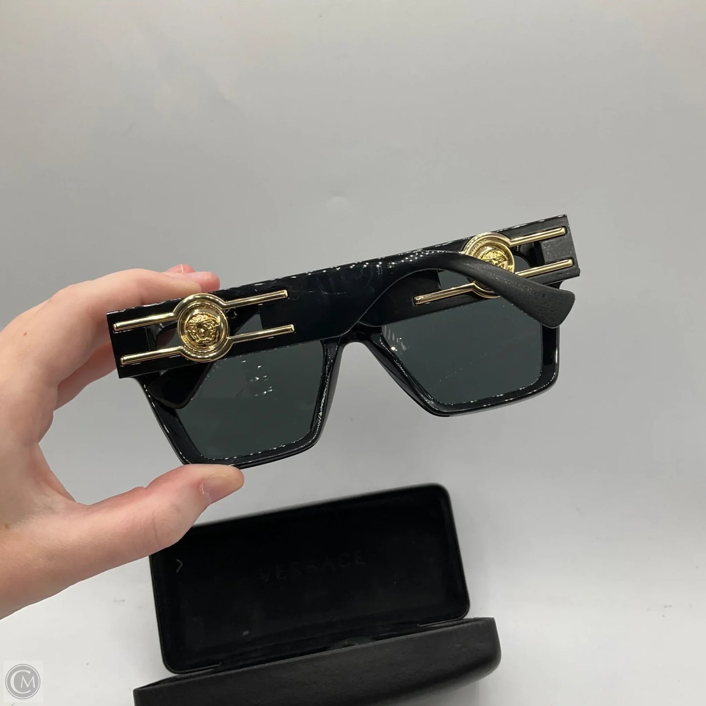 Sunglasses Luxury Designer By Versace, Size: