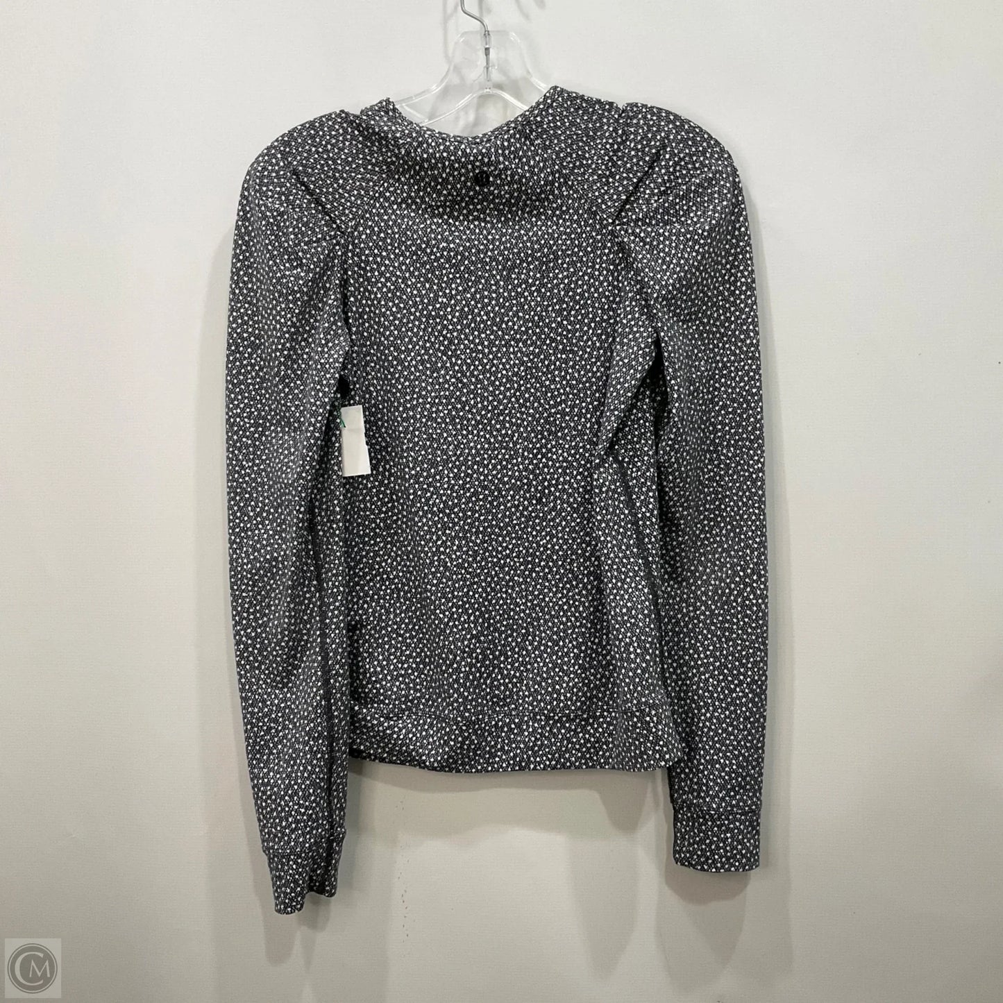 Athletic Top Long Sleeve Collar By Lululemon In Black & White, Size: 4