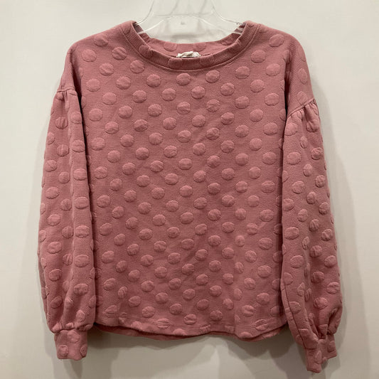 Top Long Sleeve By Blu Pepper In Pink, Size: S