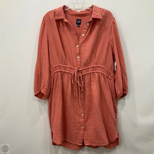 Dress Casual Midi By Gap In Orange, Size: Xl