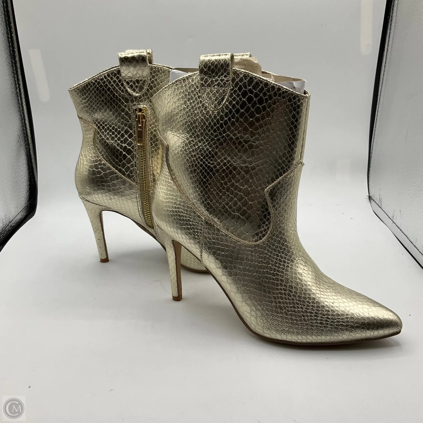 Boots Ankle Heels By Shu Shop In Gold, Size: 6