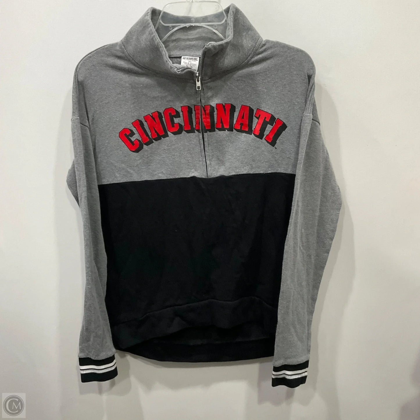 Sweatshirt Collar By Pink In Grey, Size: Xs