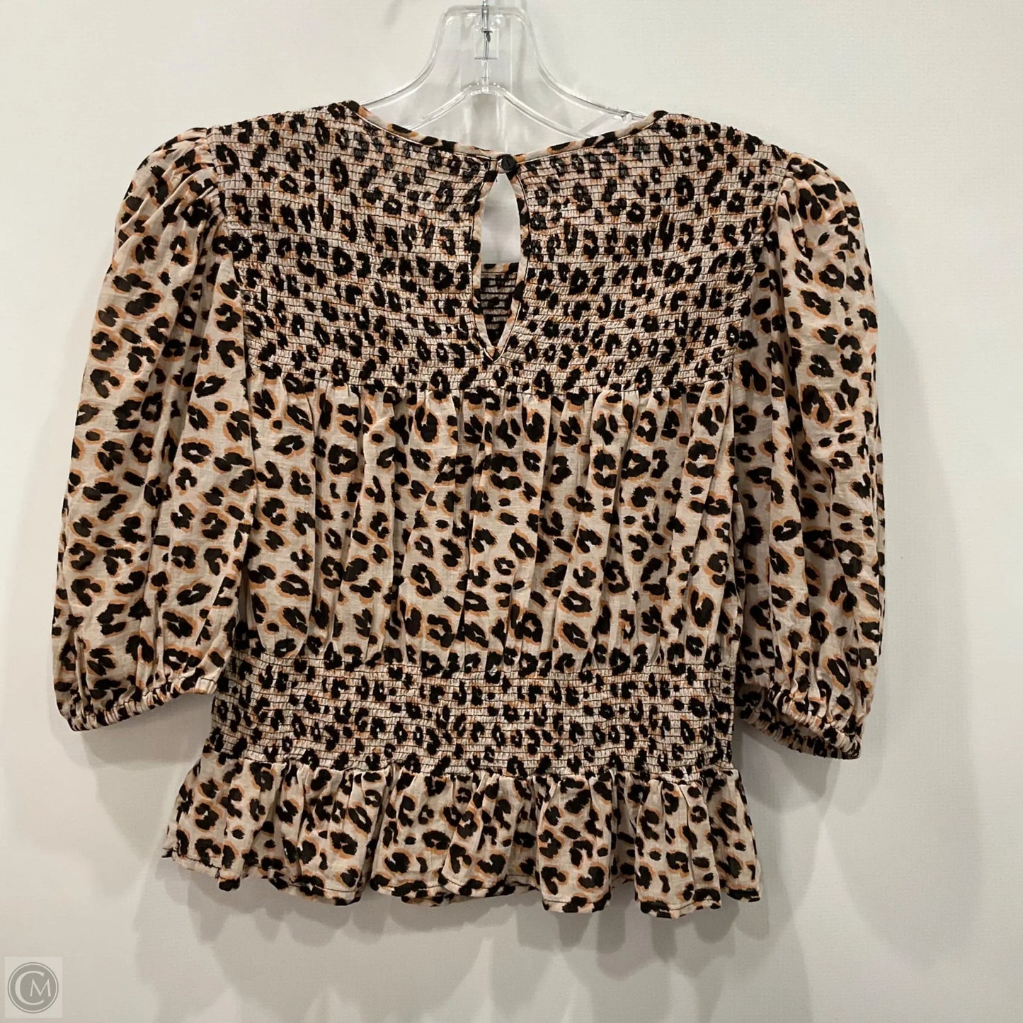 Top Short Sleeve By Free People In Animal Print, Size: M