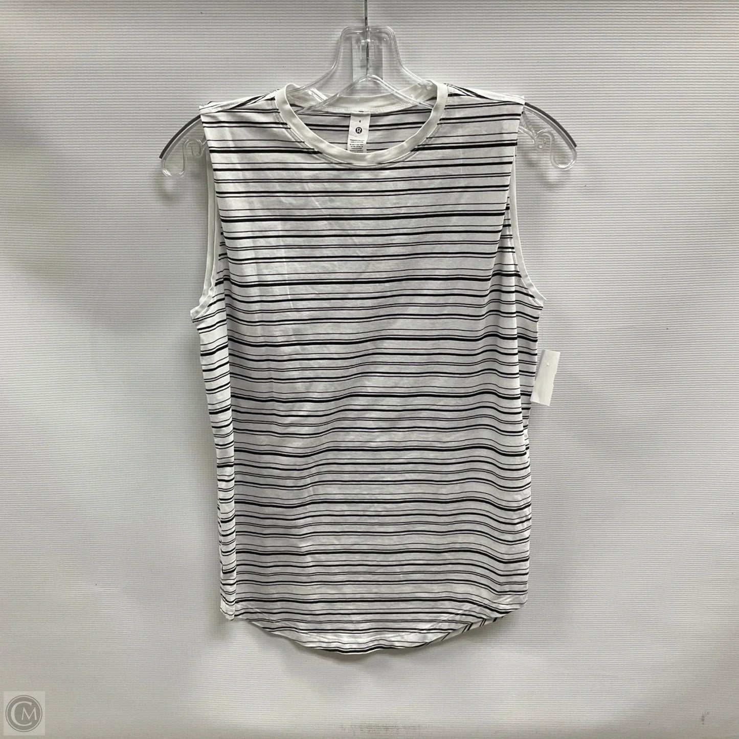 Athletic Tank Top By Lululemon In Striped Pattern, Size: 4