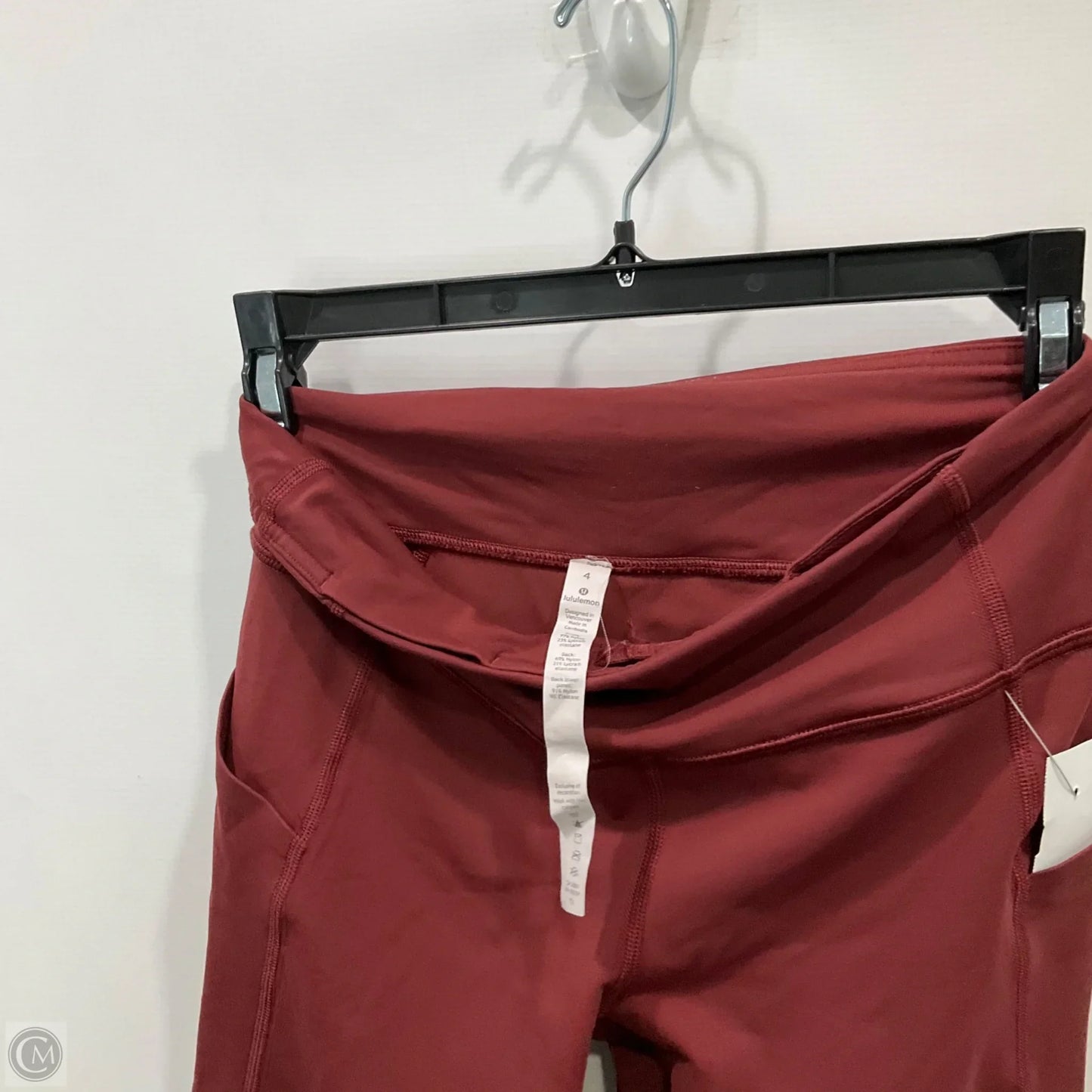 Athletic Leggings Capris By Lululemon In Red, Size: 4