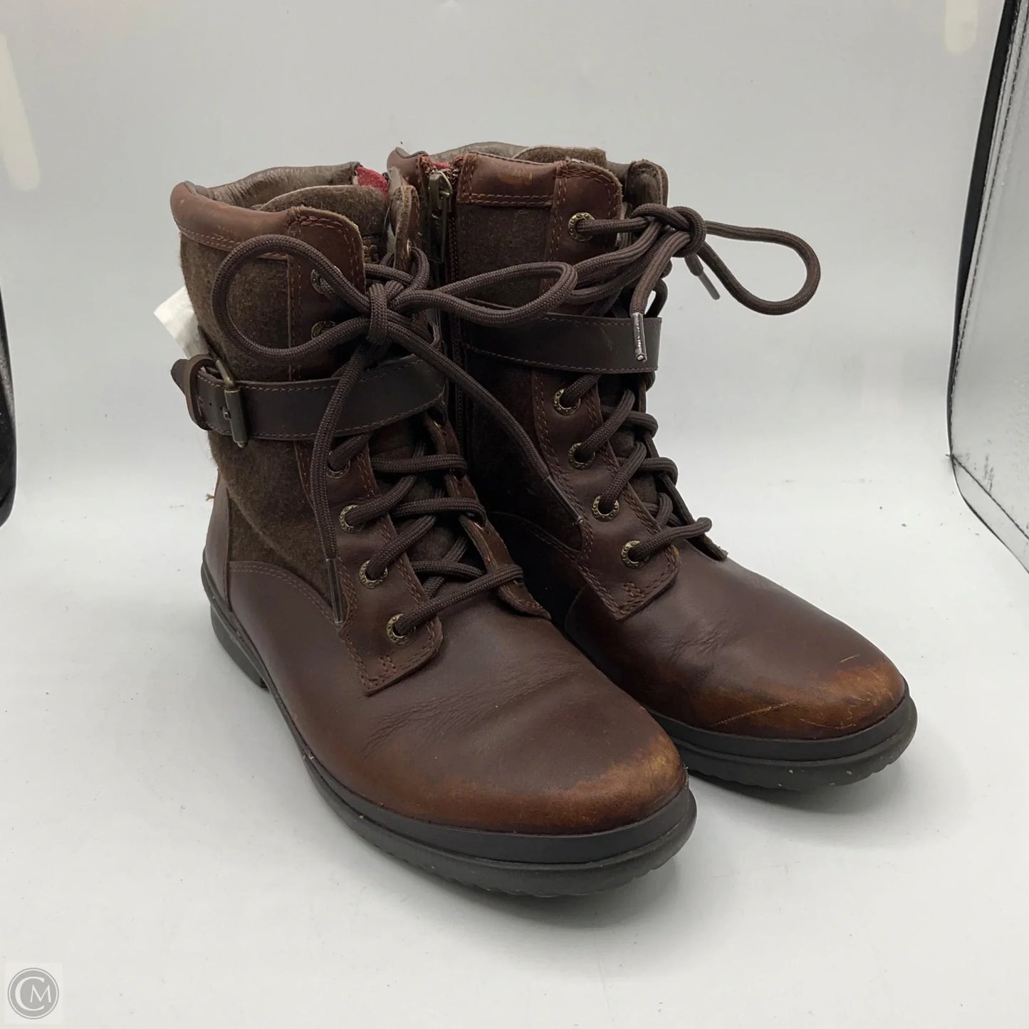 Boots Designer By Ugg In Brown, Size: 6