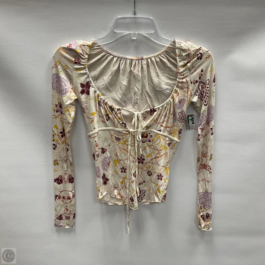 Top Long Sleeve By Free People In Floral Print, Size: Xs