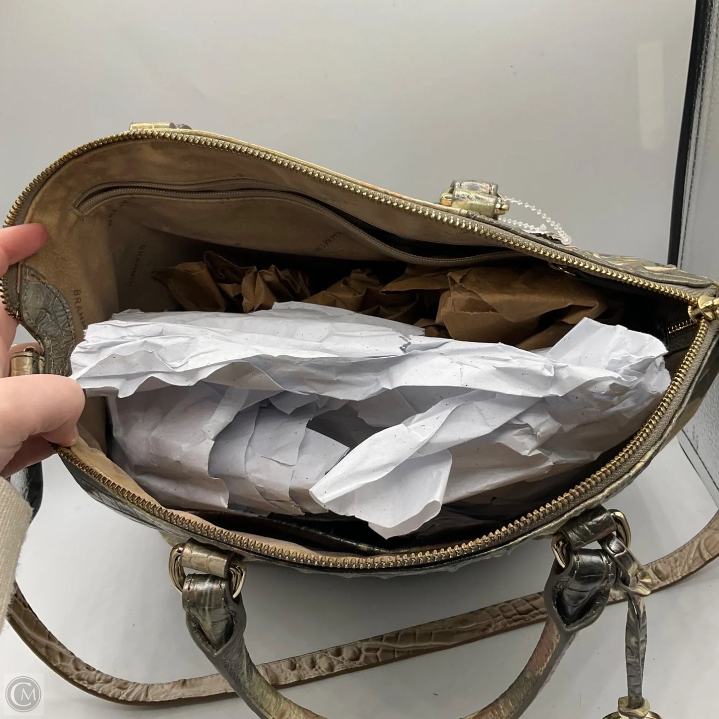 Handbag Designer By Brahmin, Size: Large