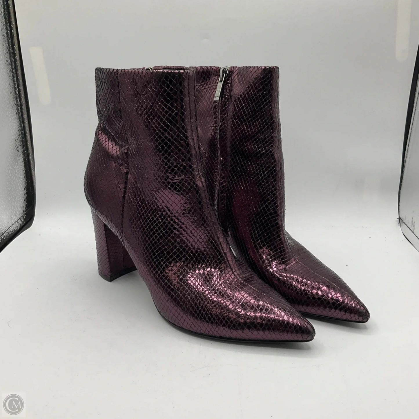 Boots Ankle Heels By Marc Fisher In Purple, Size: 8.5