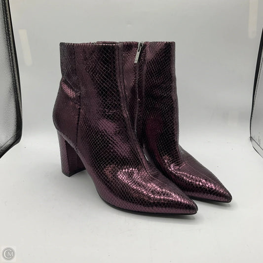 Boots Ankle Heels By Marc Fisher In Purple, Size: 8.5