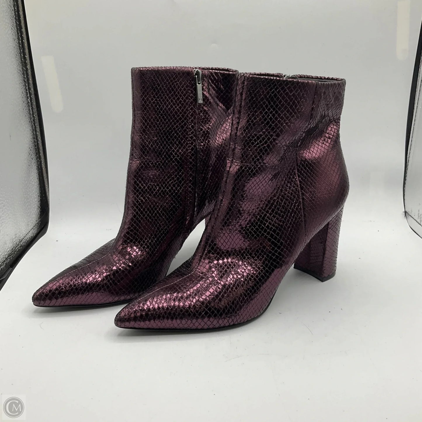 Boots Ankle Heels By Marc Fisher In Purple, Size: 8.5