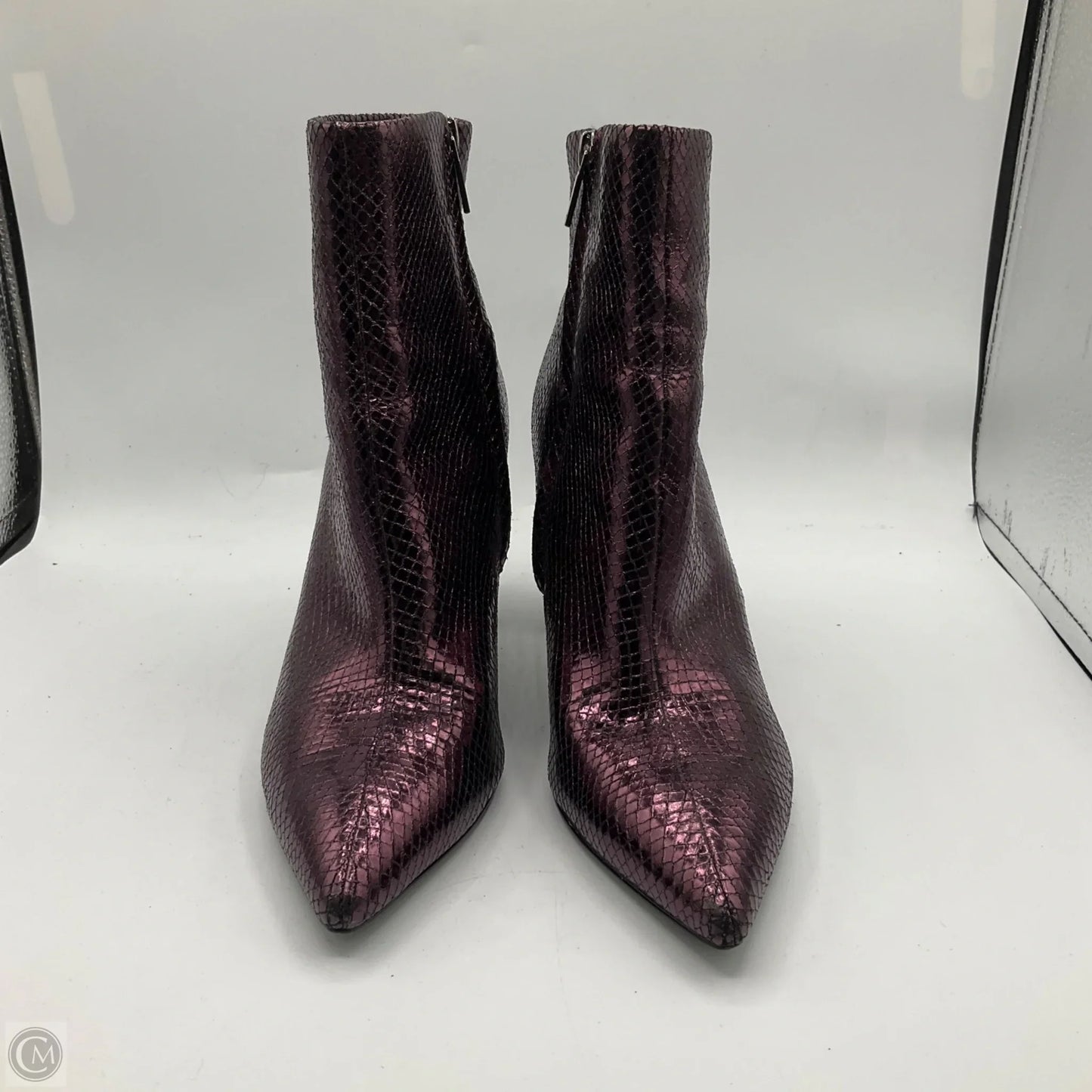 Boots Ankle Heels By Marc Fisher In Purple, Size: 8.5