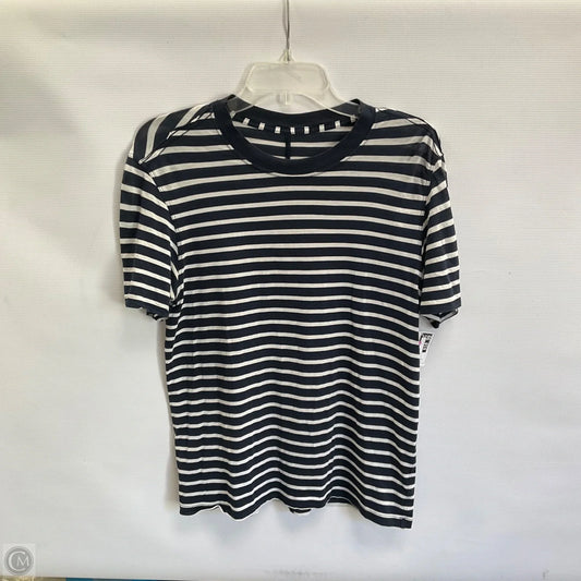 Athletic Top Short Sleeve By Lululemon In Blue & White, Size: 6