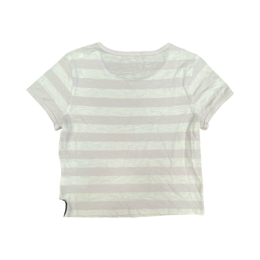 Top Ss By J. Crew In Pink & White, Size:S