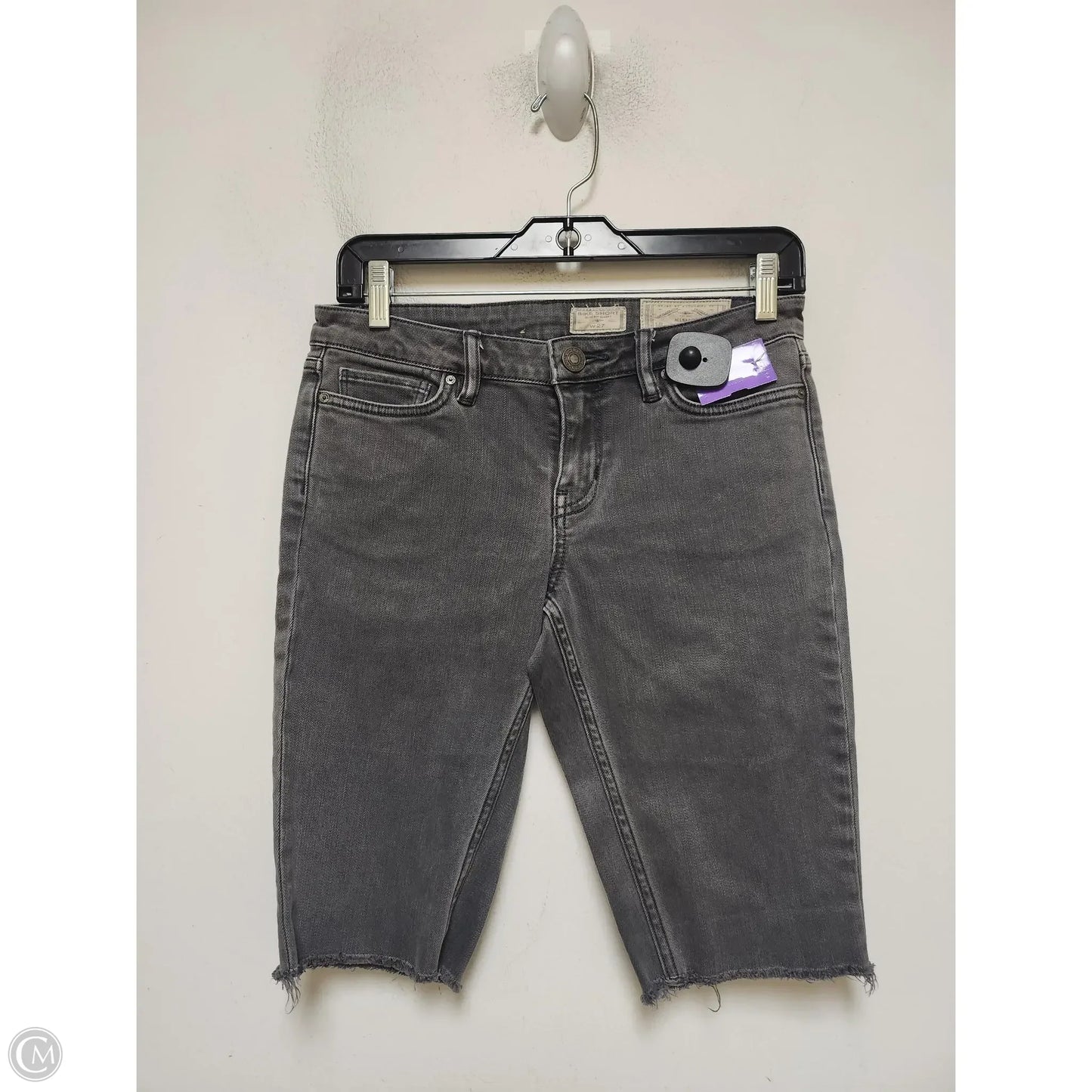 Shorts Designer By All Saints In Grey Denim, Size: 4