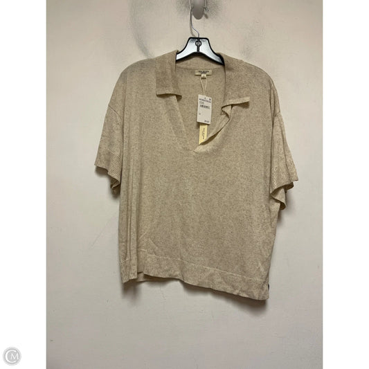 Top Short Sleeve By Max Studio In Cream, Size: L