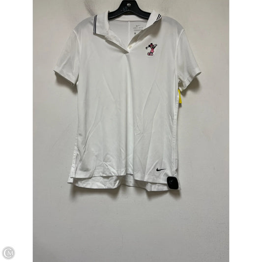 Athletic Top Short Sleeve By Nike In White, Size: L