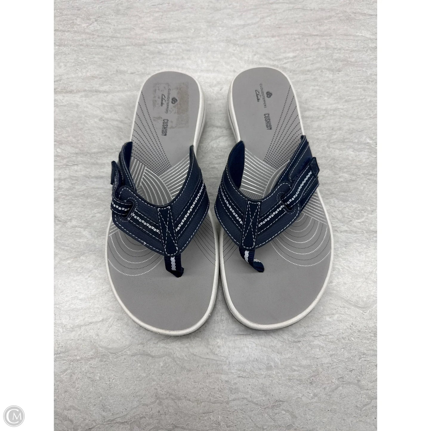 Sandals Flip Flops By Clarks In Navy, Size: 9