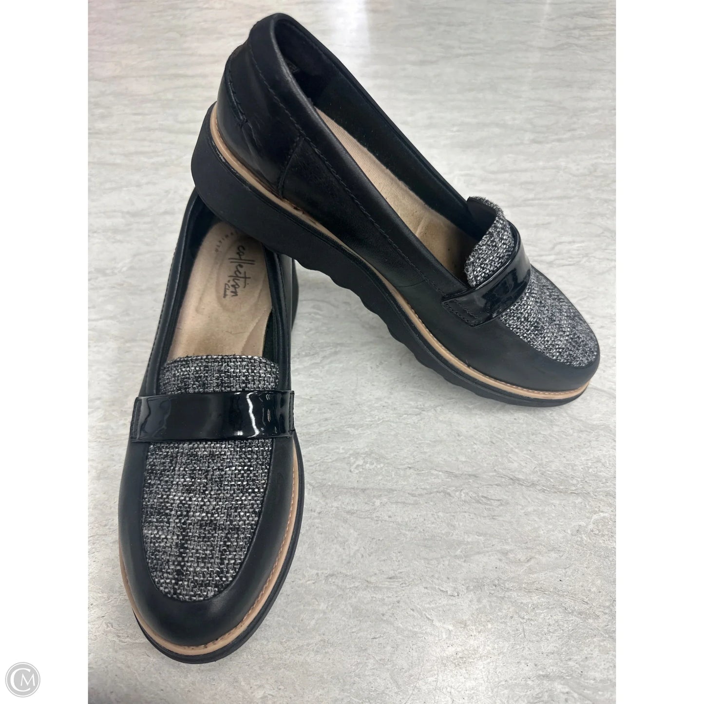 Shoes Flats By Clarks In Black, Size: 8.5