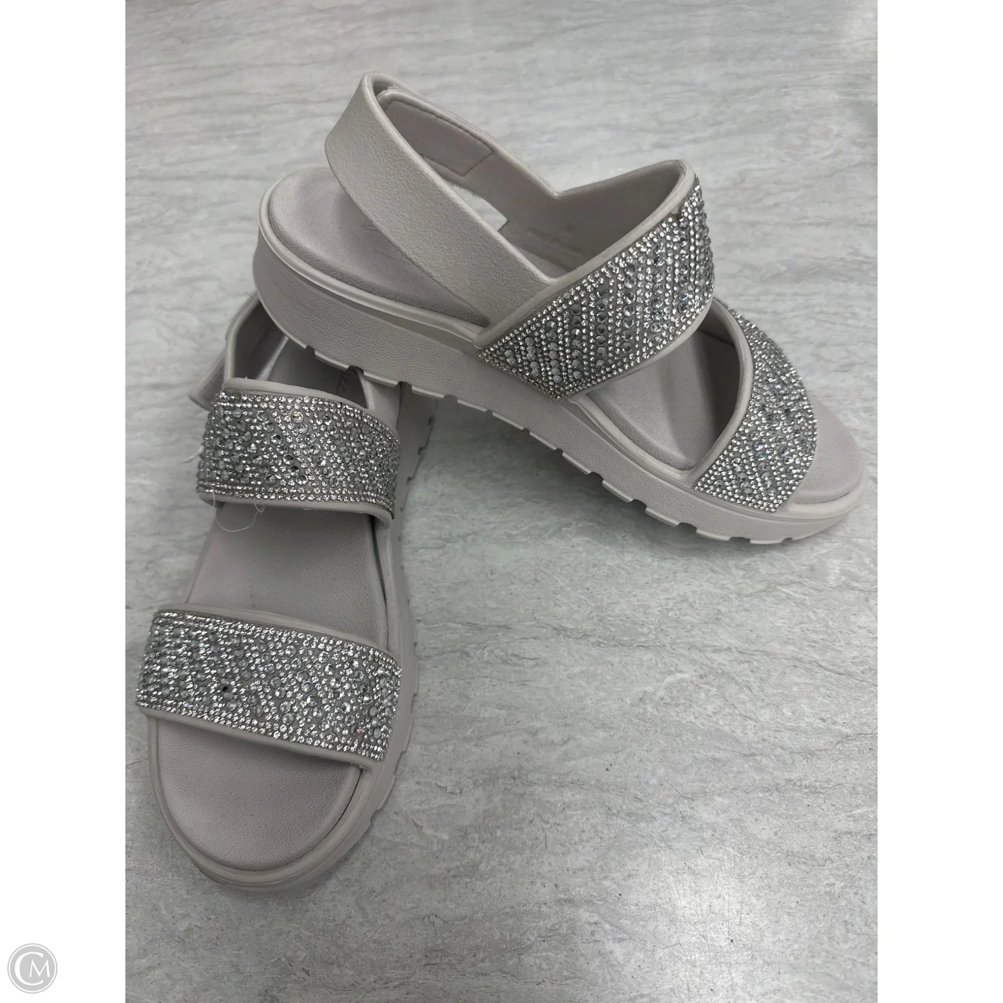 Sandals Flats By Skechers In Silver, Size: 8