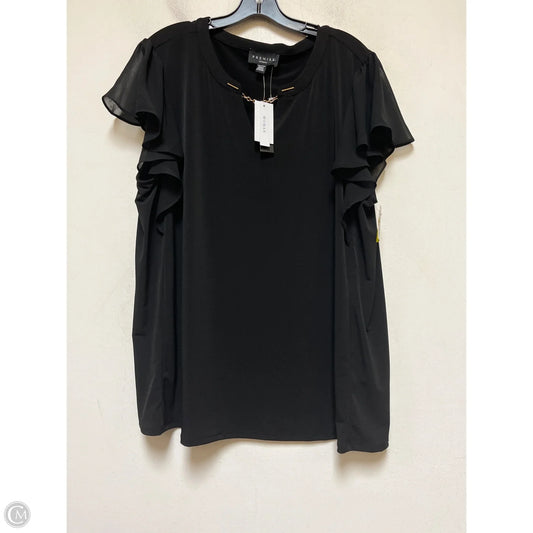 Top Short Sleeve By Premise In Black, Size: 3x