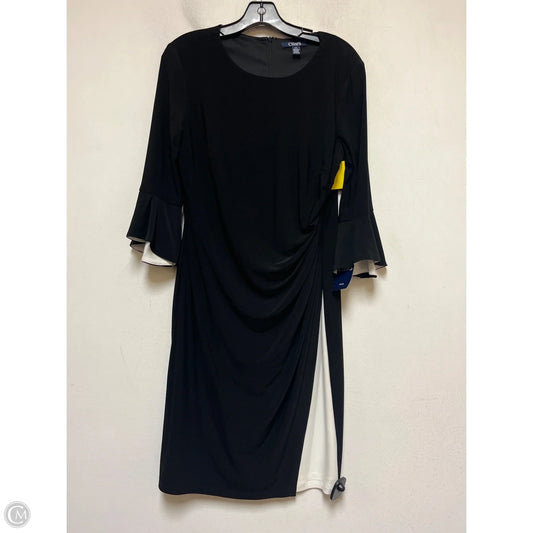Dress Casual Midi By Chaps In Black & White, Size: L