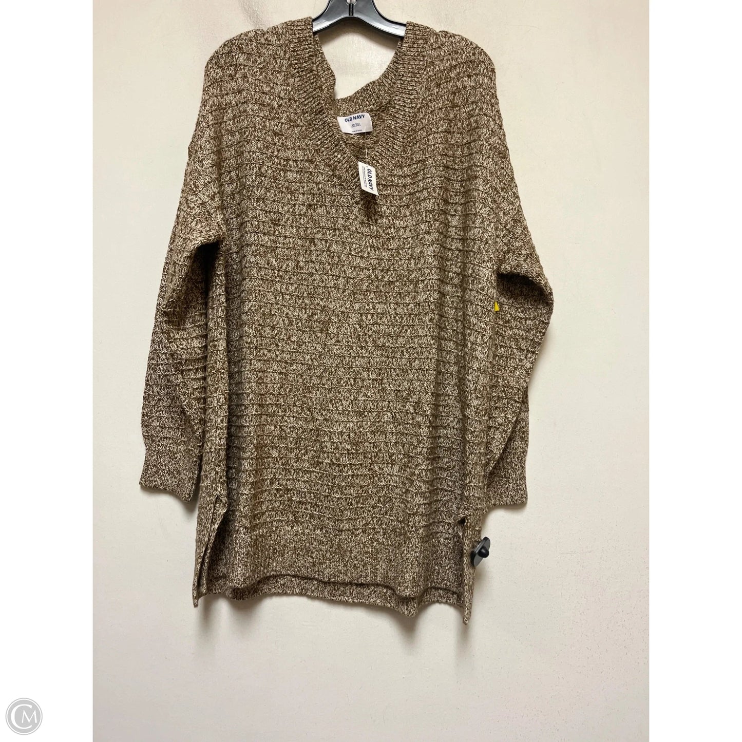 Sweater By Old Navy In Tan & White, Size: 2x