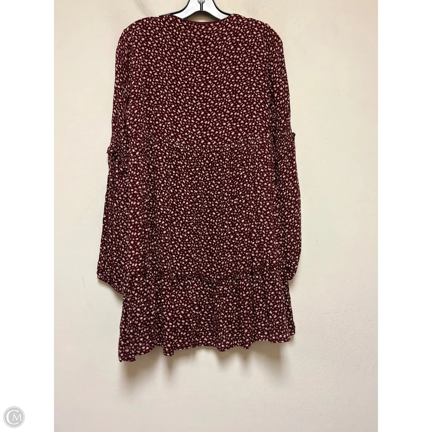 Dress Casual Short By Peach Love Cream California In Maroon, Size: S