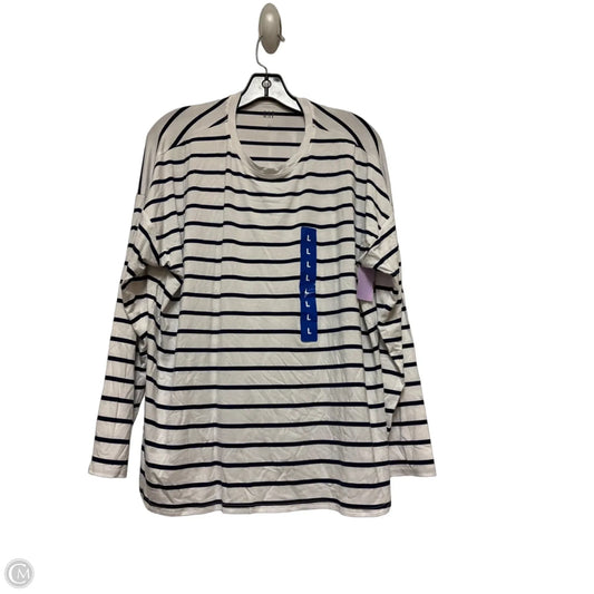 Top Long Sleeve Basic By Gap In Striped Pattern, Size: L
