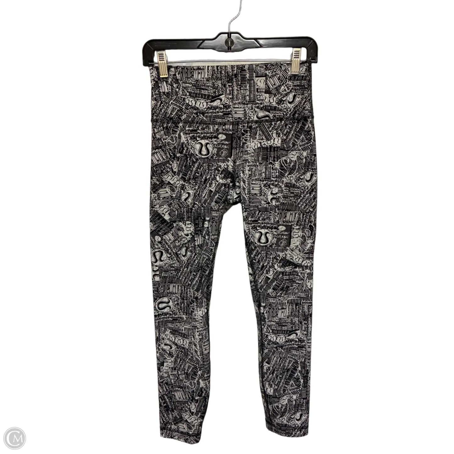 Athletic Leggings By Lululemon In Black & White, Size: 8