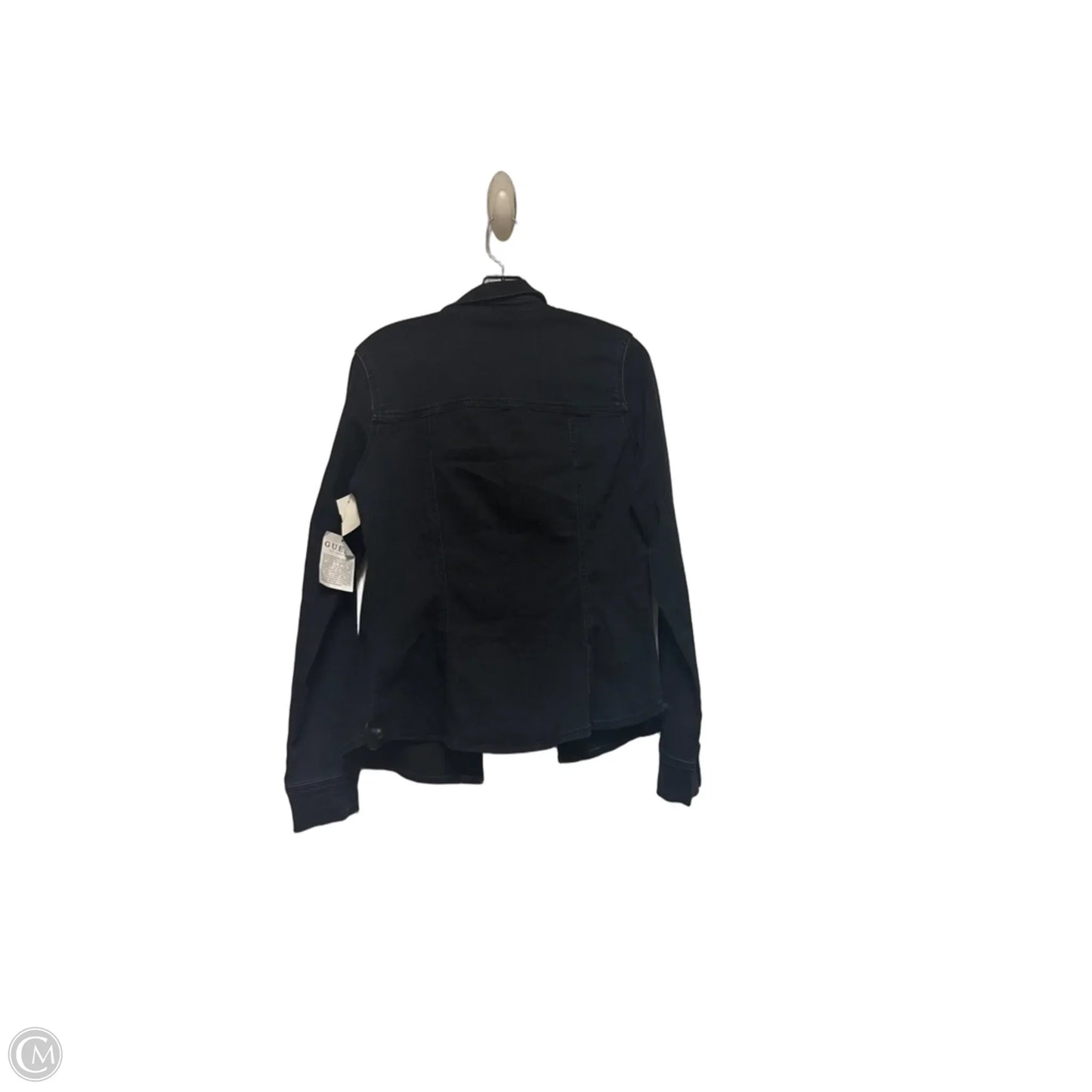Top Long Sleeve By Guess In Blue Denim, Size: M