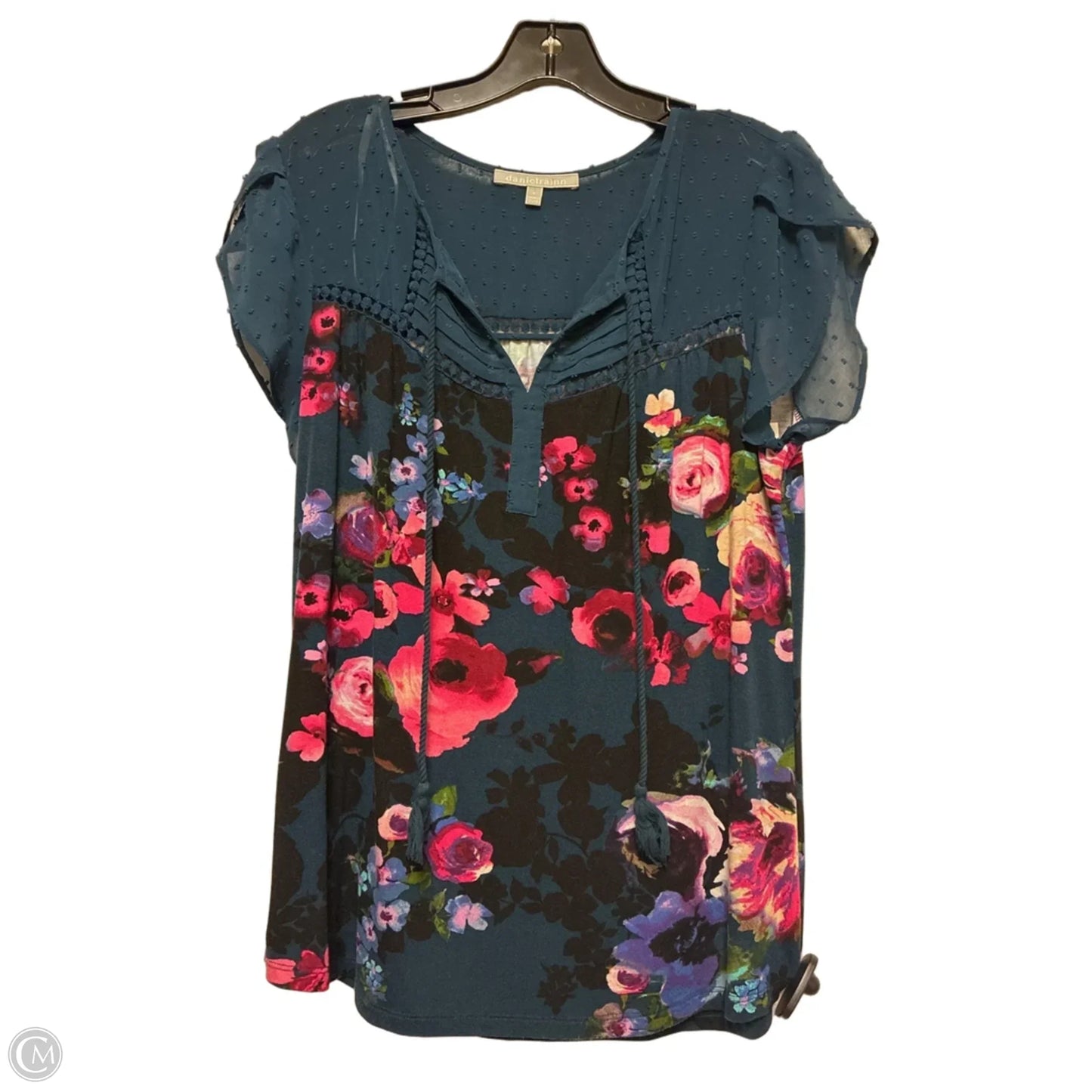Top Short Sleeve By Daniel Rainn In Floral Print, Size: S