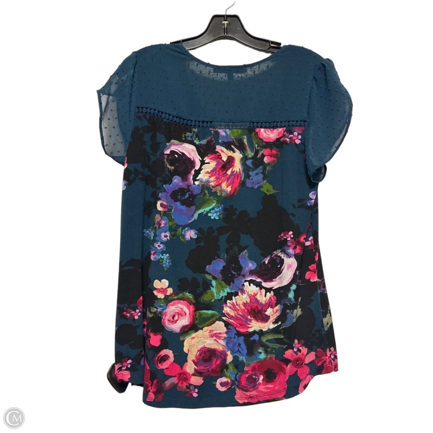 Top Short Sleeve By Daniel Rainn In Floral Print, Size: S