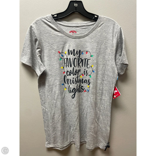 Top Short Sleeve Basic By Holiday Time In Grey, Size: M