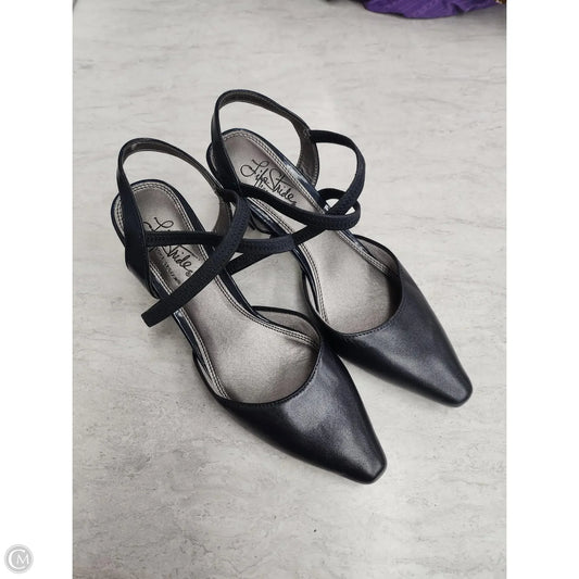 Sandals Heels Kitten By Life Stride In Blue, Size: 6.5