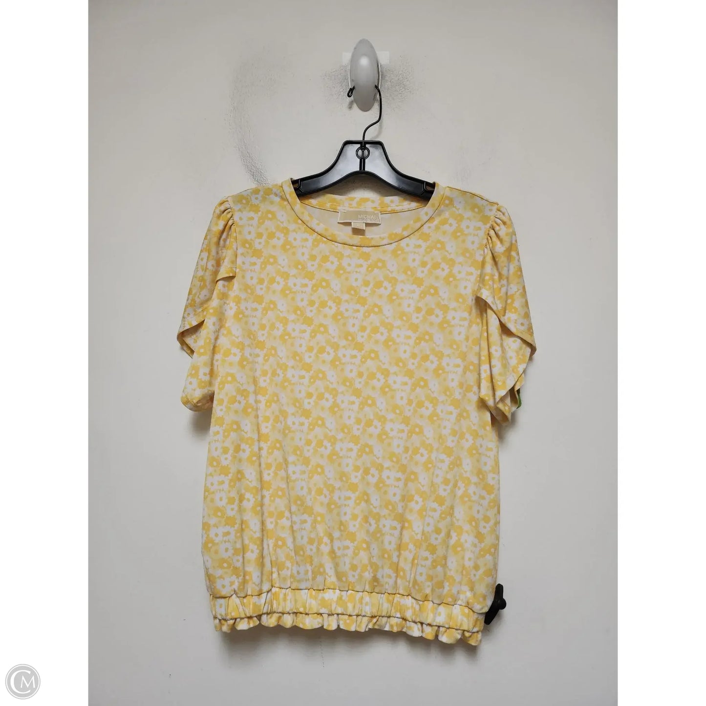 Top Short Sleeve By Michael By Michael Kors In Yellow, Size: M
