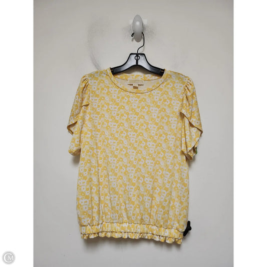 Top Short Sleeve By Michael By Michael Kors In Yellow, Size: M