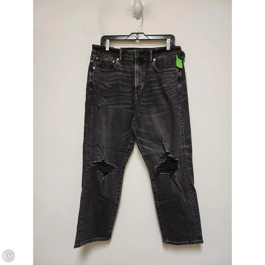 Jeans Straight By Ae77 In Black Denim, Size: 14