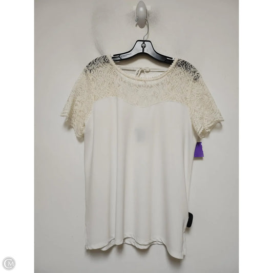 Top Short Sleeve By Ann Taylor In Cream, Size: L