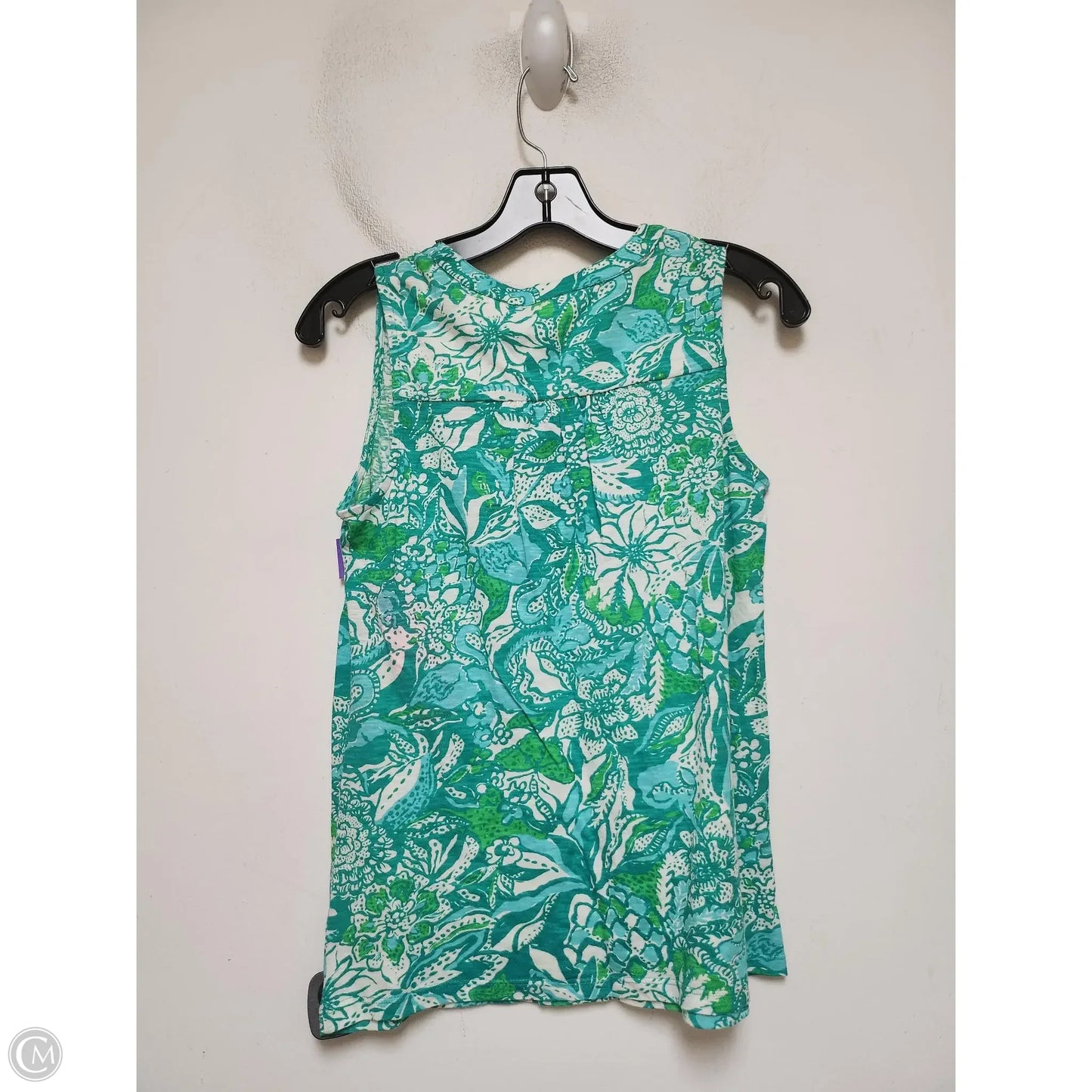 Top Sleeveless Designer By Lilly Pulitzer In Green & White, Size: Xs