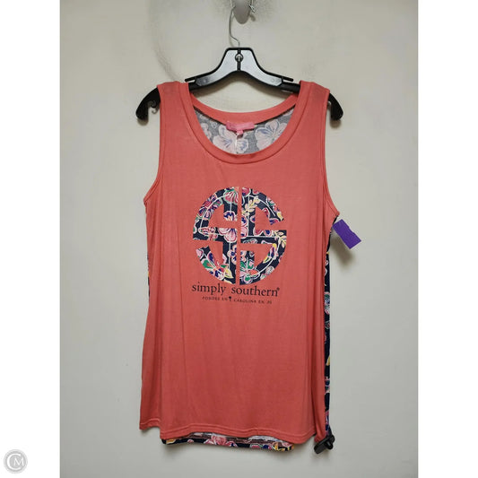 Top Sleeveless Basic By Simply Southern In Coral, Size: L