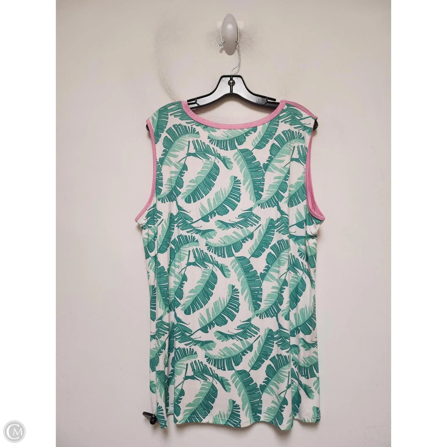 Top Sleeveless Basic By Simply Southern In Green & Pink, Size: 2x